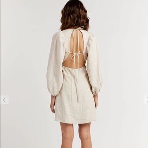 FINAL OFFER DISSH Pia Natural Linen Tue Back Dress